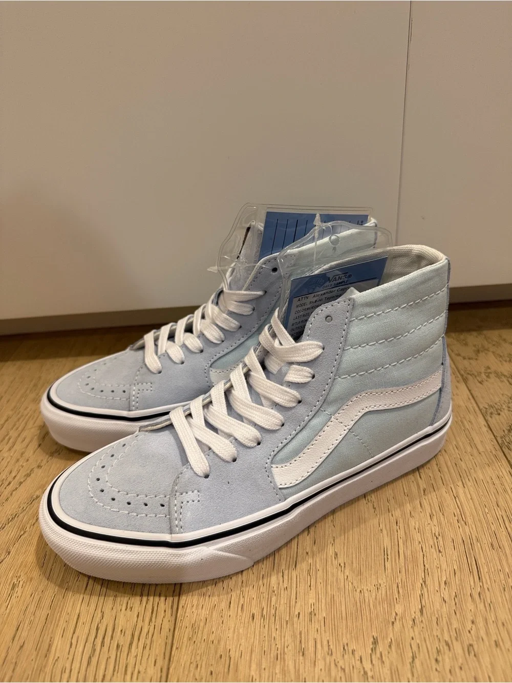 Vans High-Top Suede Sneakers in Pale Blue